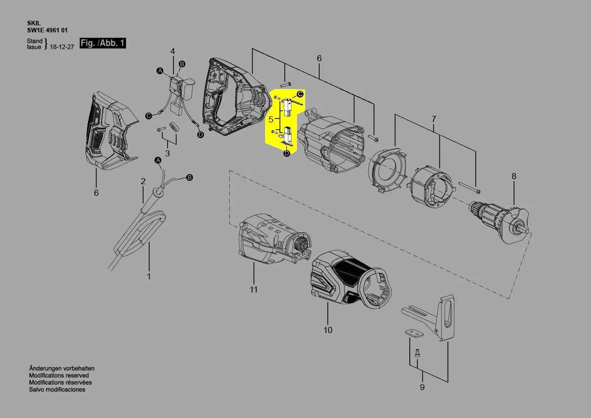 Balais charbon réf. 4960377001 Skil